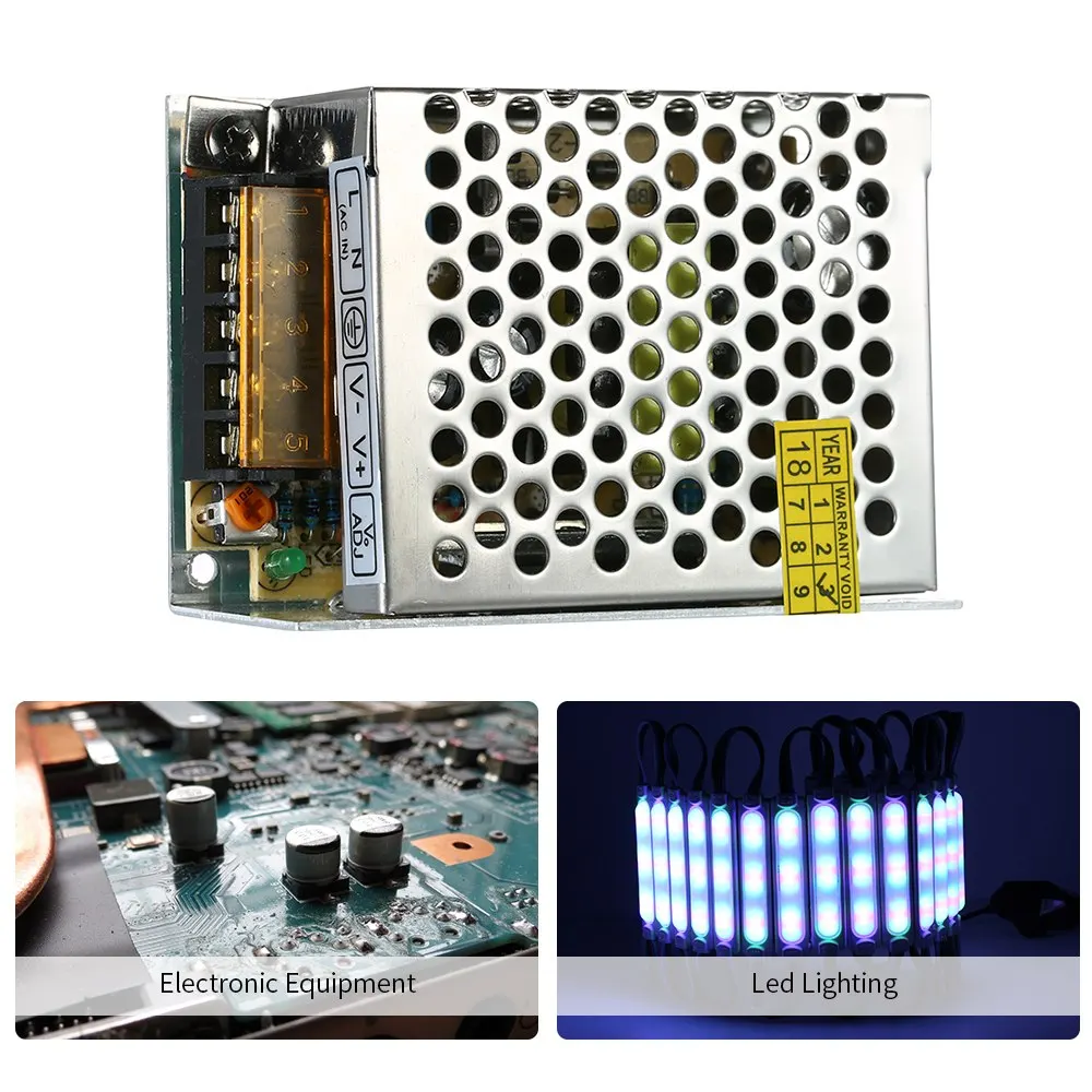

Adjustable Switch Power Supply High Efficiency Stable AC 220V 110V Input to DC 12V Voltage Transformer for LED Strip Light