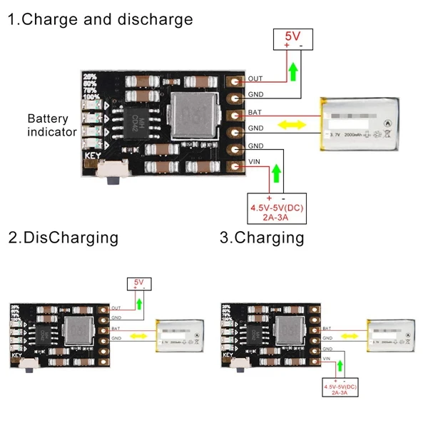6 шт 2A 5V заряда разряда встроенного модуля 3 7 V 4 2 для 18650 Литий Батарея НАДУВА