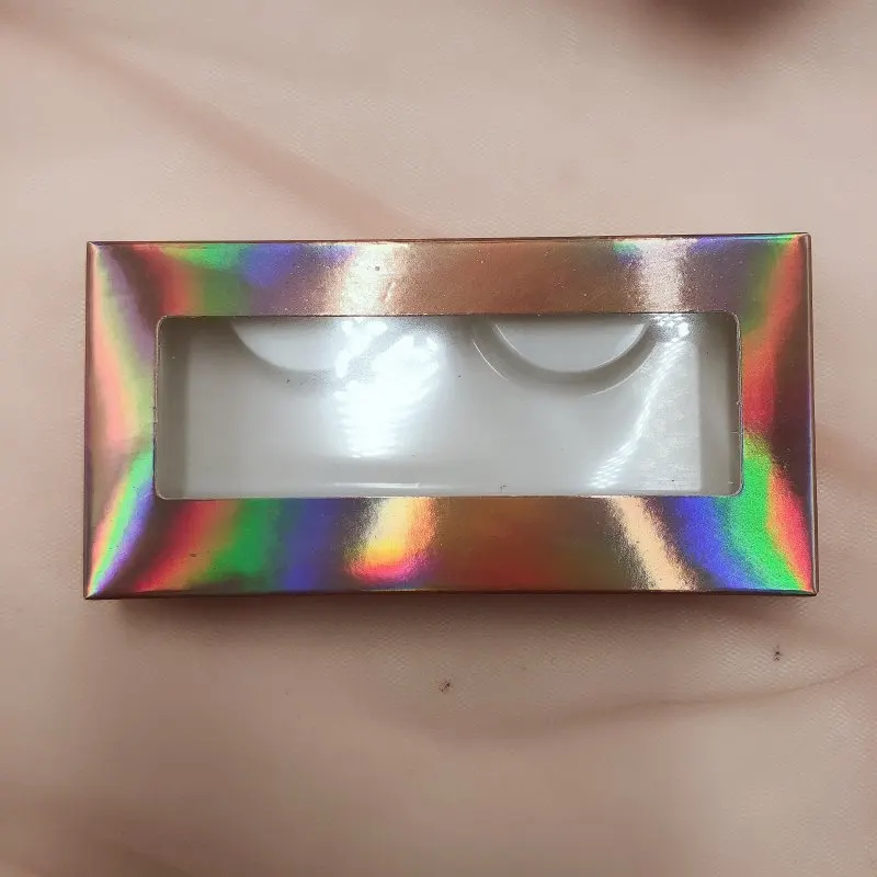 pink silver Горячие детские розовые норковые накладные ресницы упаковка логотип Голография бумажные коробки пустая коробка - Цвет: pink silver