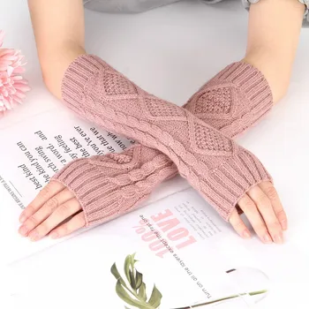 

Fingerless Knitted Gloves Long Gloves Cute Mittens Fashion Unisex Men Women Arm Warmer Gloves