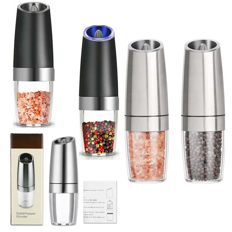 

Electric Automatic Mill Pepper and Salt Grinder LED Light Peper Spice Grain Mills Porcelain Grinding Core Mill Kitchen Tools
