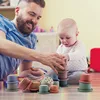 Baby Bath Toys Stacking Cup Toys Colorful Early Educational Intelligence Gift Boat-shaped Stacked Cup Folding Tower Toys 4