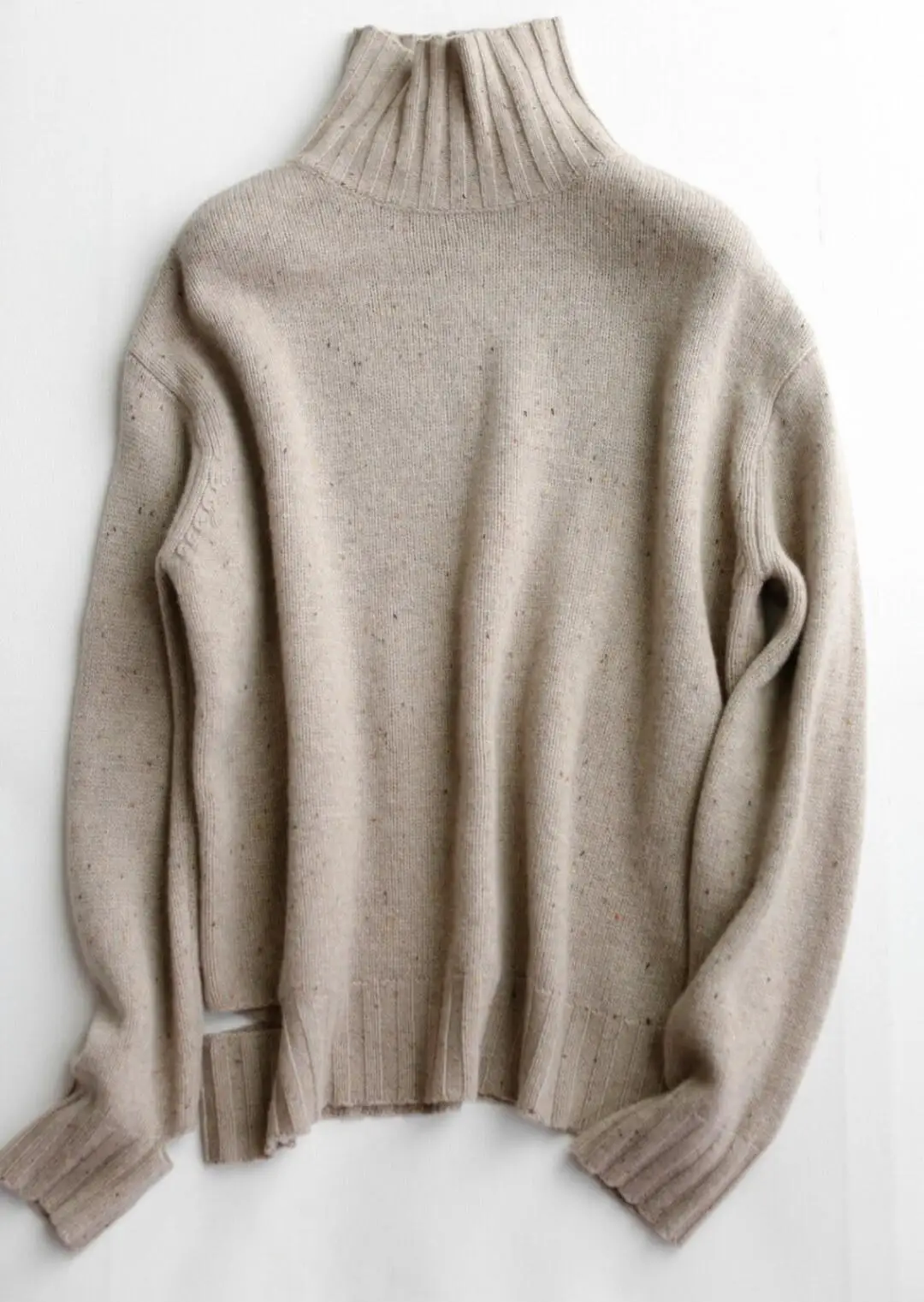 Женский модный сексуальный Однотонный свитер с высоким воротом 0919