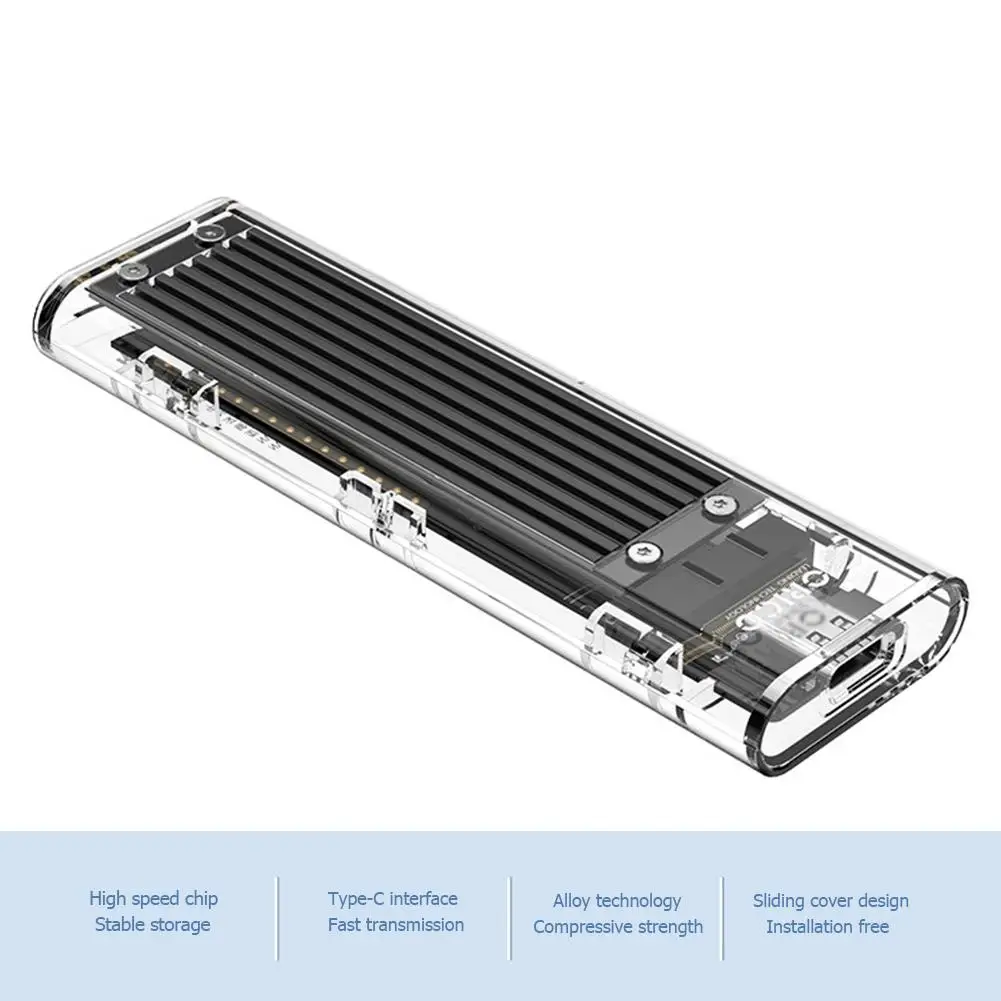 ORICO M2 SSD чехол M.2 к USB Type C прозрачный корпус жесткого диска NVME для PCIE NGFF SATA M/B Ключ