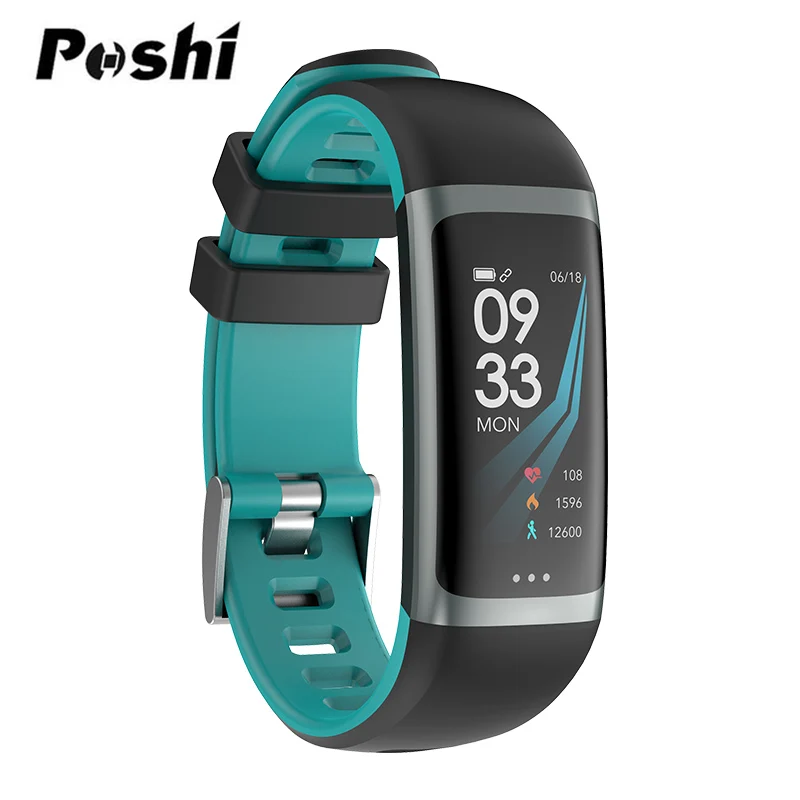 light blue Bluetooth Смарт-часы с цветным экраном, смарт-браслет, пульсометр, монитор артериального давления, фитнес-трекер, умный браслет для мужчин и женщин - Цвет: light blue