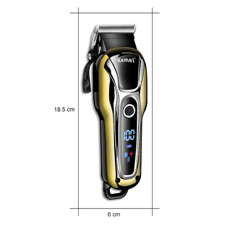Baratos Cortadora de pelo profesional con turbocompresor de 110 v 240 v, recortadora de pelo recargable para hombres, Afeitadora eléctrica, máquina de corte de pelo de barbero