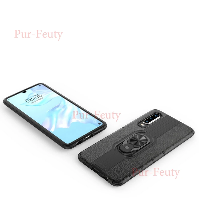 Чехол на huawei P30 ELE-AL00 силиконовый бампер роскошный Броня мягкое магнитное кольцо Броня задняя крышка чехол для huawei P 30 ELE L09 L29