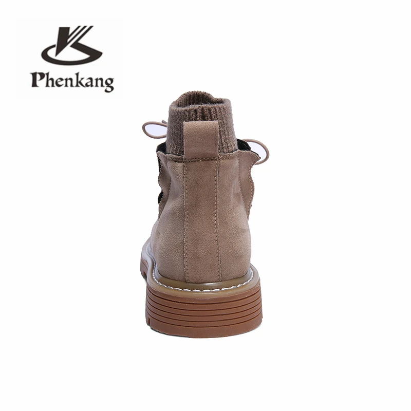 Phenkang/Брендовые мужские модные рабочие ботинки; мужские повседневные Зимние Туфли-оксфорды; коричневые сапоги мужские короткие удобные сапоги в римском стиле