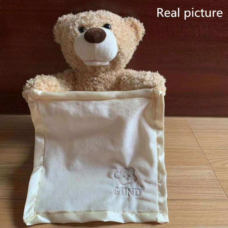 

1pc 30cm Peek a Boo Teddy Bear Play Hide Seek Lovely Cartoon Stuffed Kids Birthday Xmas Gift Cute Electric Music Bear Plush Toy