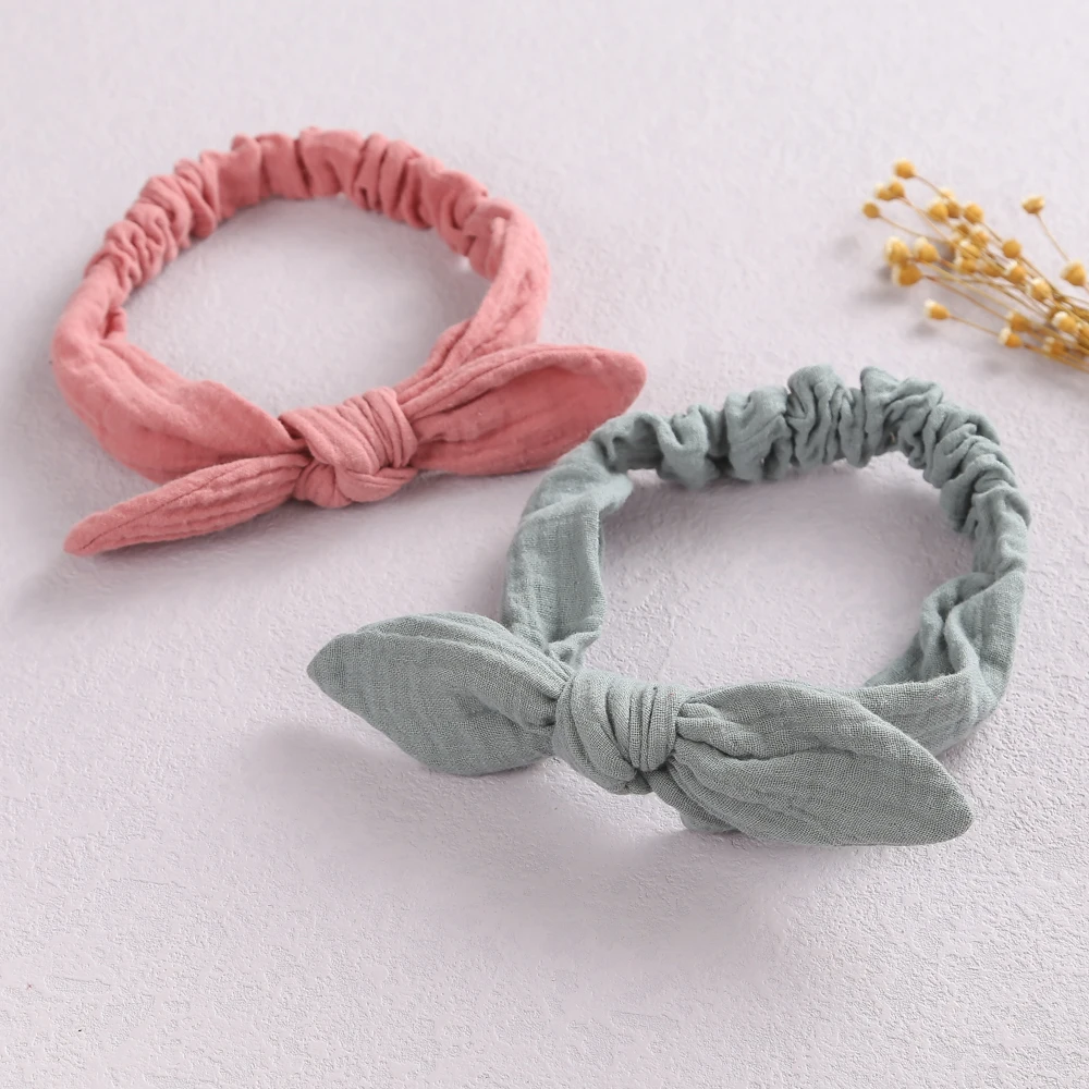 Rabbit Ears Baby Girl Headband Elastic Girl Hairband Newborn Baby Bow Headbands Bowknot hair accessories