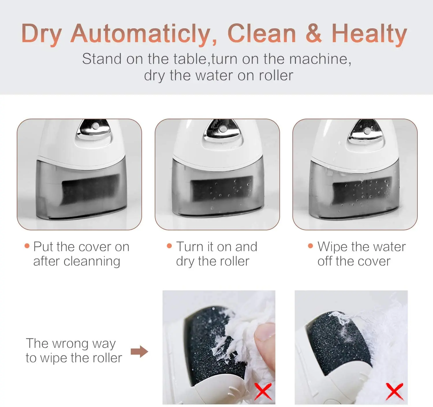 PRITECH 1138 Electric Callus Remover Roller Head Replacement Set 6PCS