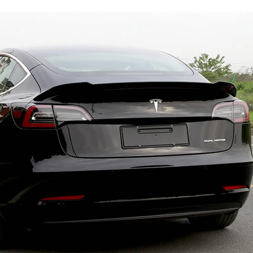 Стайлинга автомобилей углеродное волокно ABS Пластик Tesla модель 3 задний спойлер для автомобильные аксессуары