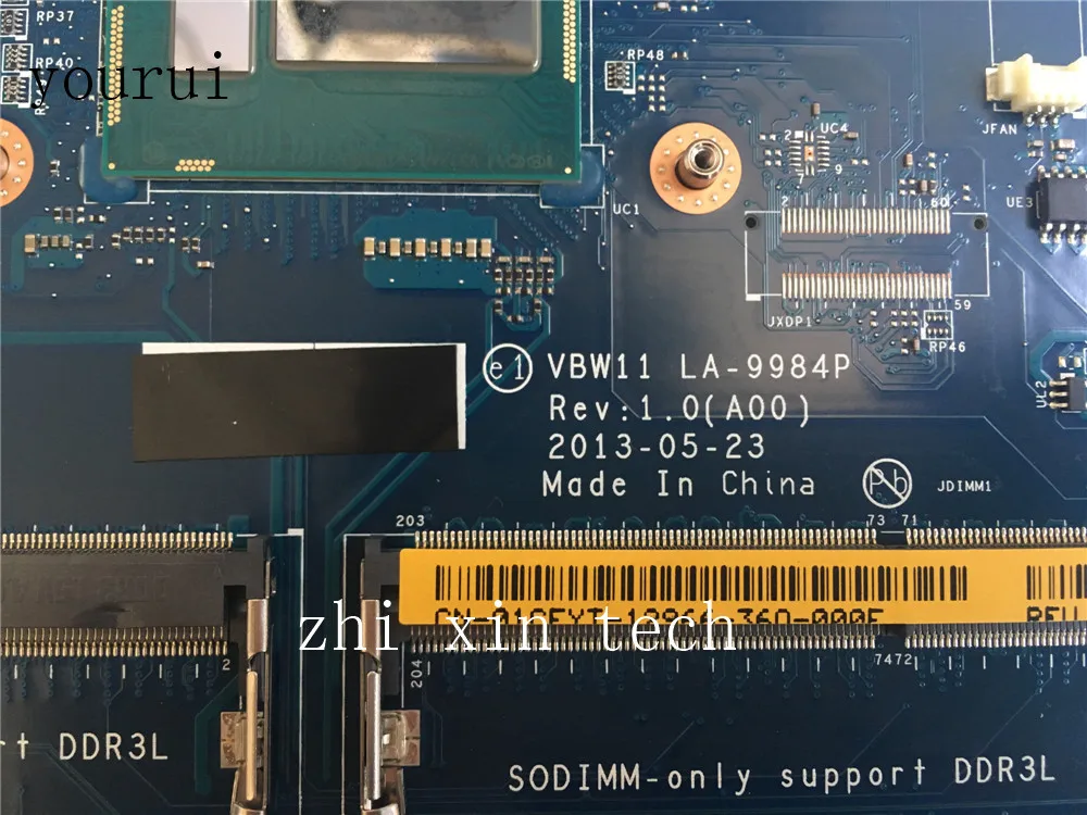 Yourui CN-01CFYT 01CFYT 1CFYT VBW11 LA-9984P для Dell Inspiron 3737 5737 Laptopmotherboard i3-4010U Процессор DDR3 тестирование