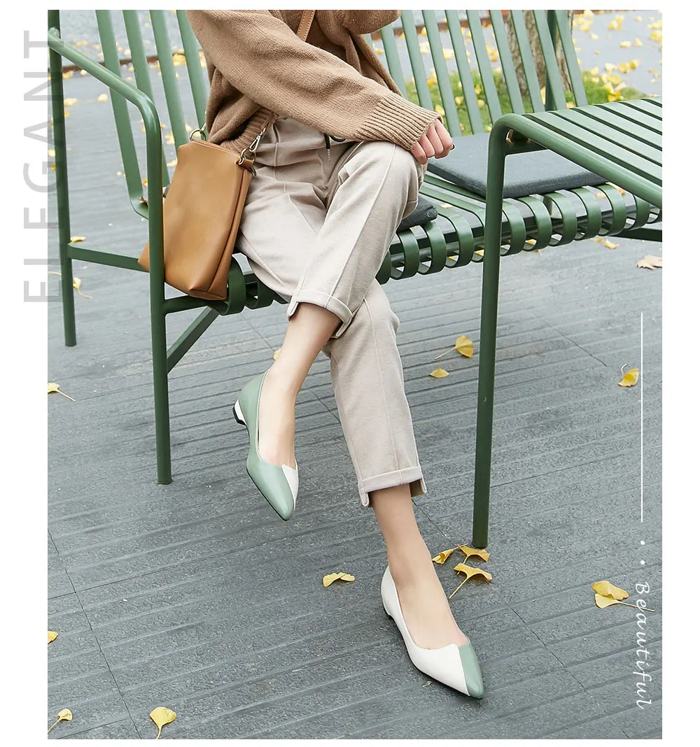 ROBESPIERE/Женская обувь на плоской подошве с острым носком; Качественная разноцветная обувь из натуральной кожи; женская повседневная обувь без застежки на низком каблуке; женская обувь на плоской подошве; A65
