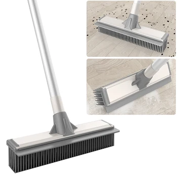 

Floor Scrub Brush With Long Handle , 2 in 1 Scrape And Brush,Stretchable TPR Brush For Cleaning Bathroom, Kitchen Cleaning Tools