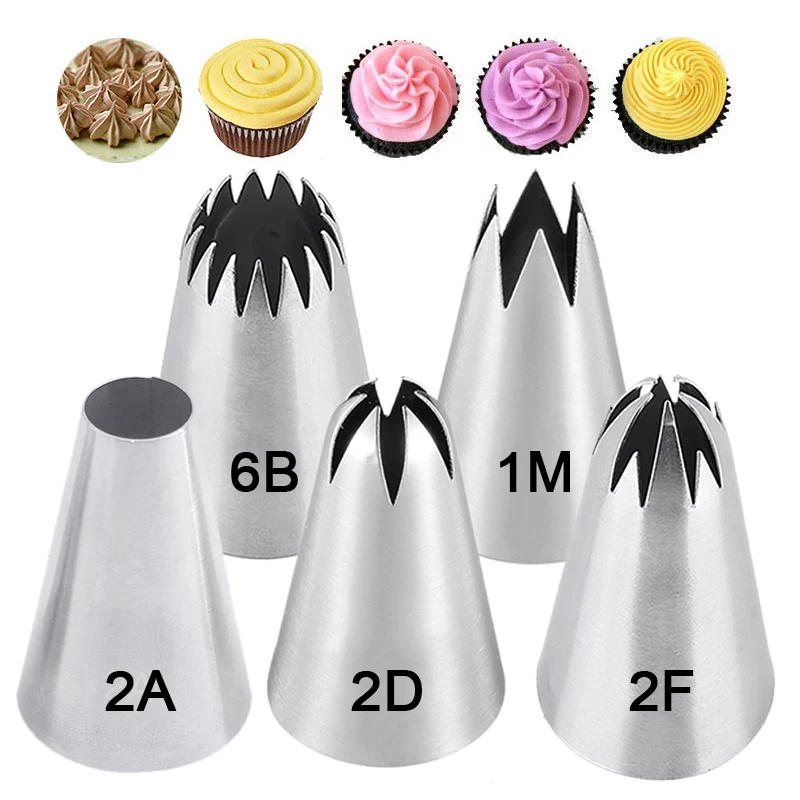 Russian Icing Piping Pastry Nozzles For Cakes Fondant Decor Confectionery Flower Cream Nozzle Kitchen Gadgets 1M#2A#2D#2F#6B cake decorating tip set,cake icing nozzles,baking nozzle set,cake decorating nozzle set