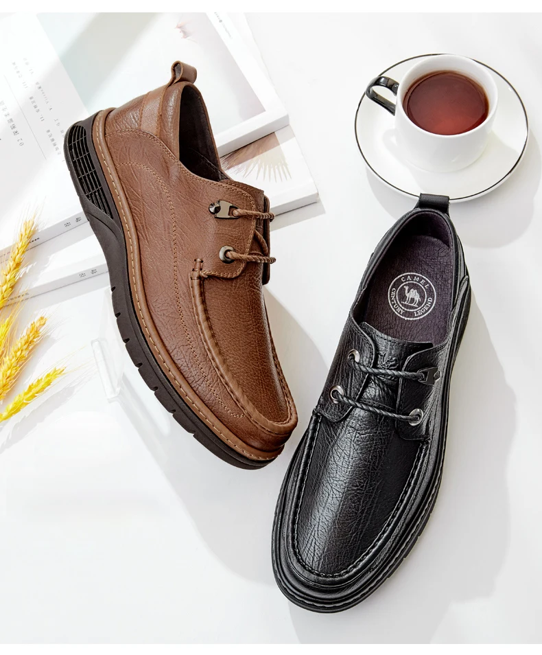 Новая деловая мужская модельная обувь; Мужская удобная повседневная обувь из натуральной кожи; мужская легкая обувь с мягким ремешком