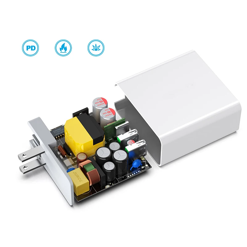 60 Вт(30 Вт+ 18 Вт+ 12 Вт) настенное зарядное устройство адаптер PD+ QC3.0 type C USB зарядное устройство для Macbook iPhone iPad Pro samsung Xiaomi huawei