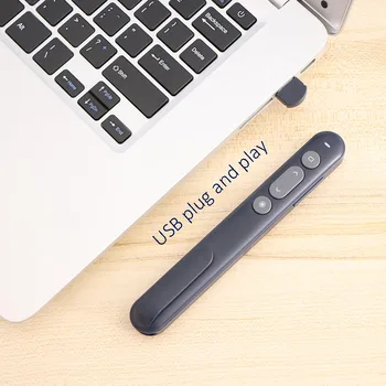 

2.4GHz PPT Wireless Presenter For Pointer Powerpoint Pen Clicker Controller RF Wireless Remote ControlOne-Piece Design Red Laser