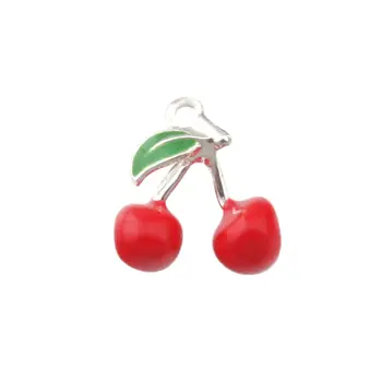 

Red Enamel Cherry Alloy charm Pendants 50Pcs/lot Fashion Jewelry DIY Fit Bracelets Necklace 16x 17.2mm A-522