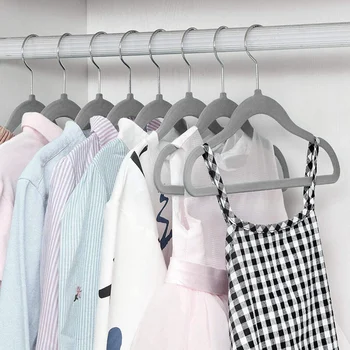 

Flocking Baby Hangers,Non-Slip Kids Hangers with Swivel Hook, Notched Shoulder Design for Children Clothes,20 Pack,Gray