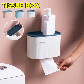 

Toilet Paper Holder Waterproof Wall Mounted for Toilet Paper Tray Roll Paper Tube Storage Box Tray Tissue Box Shelf Bathroom