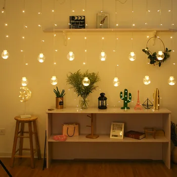 

Curtain Lights Wedding Decorative Lights 12 Beads 2.5 M Led Wish Orbs Curtain Lights Led Colored Lights