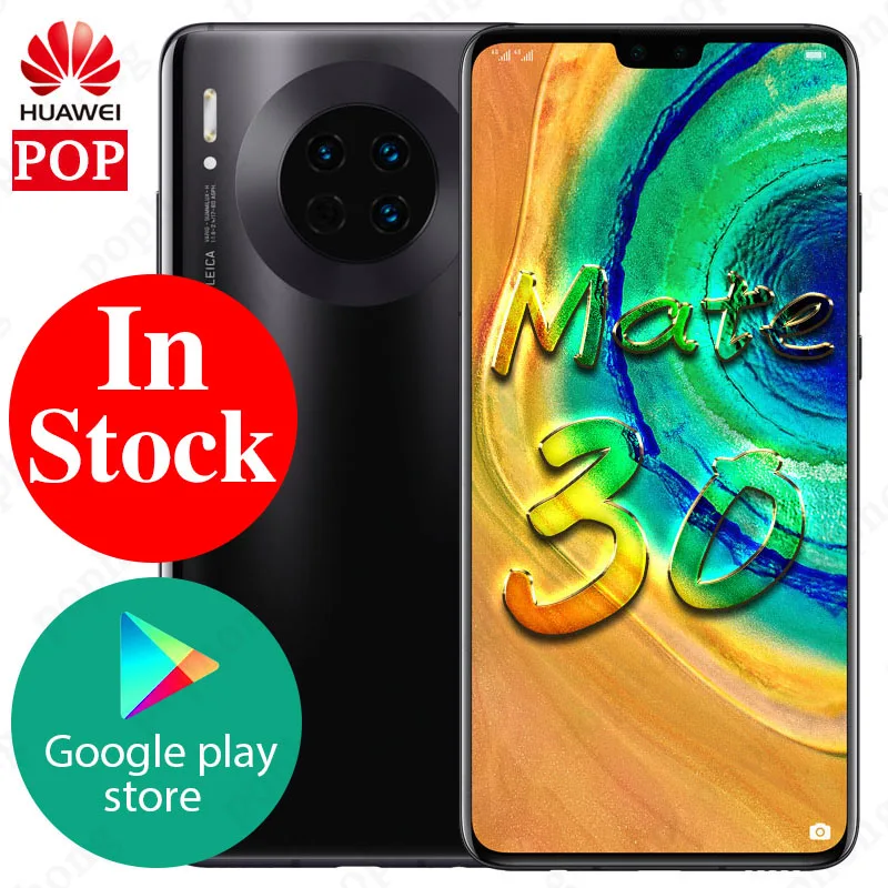

HUAWEI Mate 30 Mobliephone 6.62 inch Kirin 990 Octa Core Android 10 in-screen Gesture Sensor 40W HUAWEI SuperCharge Google Play