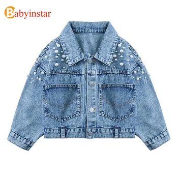 

Babyinstar 2-6Y Denim Jacket For Girls Clothing Kids Jackets Coats For Girls Autumn Outfits Child Denim Jacket Children Coat