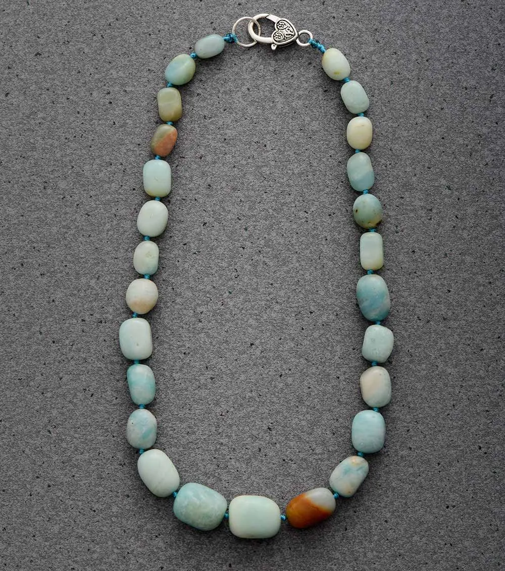 Big Stone Chokers Necklaces Random Amazonite Short Necklace Jewelry Torques Art Necklace Gifts