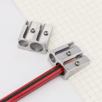 

Mini Metal Pencil Sharpeners Double Holes Manual Pencil Sharpener with Steel Blades for Students Artists School Supplies