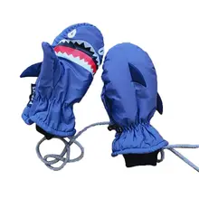 KLV, новые зимние Детские утепленные лыжные перчатки, Детские Водонепроницаемые варежки с милым рисунком