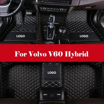 

Leather Floor Mat All Weather Full Set Trimmable Heavy Duty Interior Car Carpet Floor Mat For Volvo V60 Hybrid