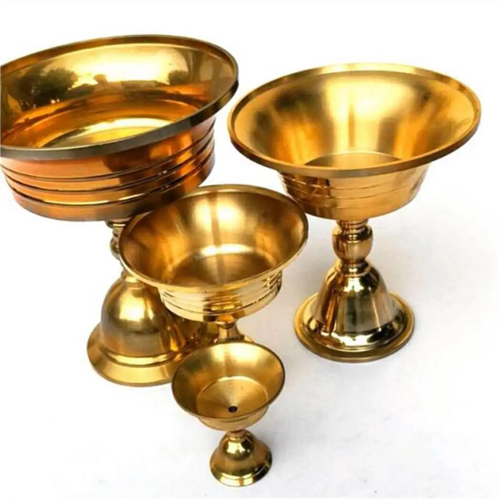 Copper Lamp Candle Holder Ghee Lamp Holder Tibetan Butter Oil Lamp Buddha Buddhist Supplies Handmade