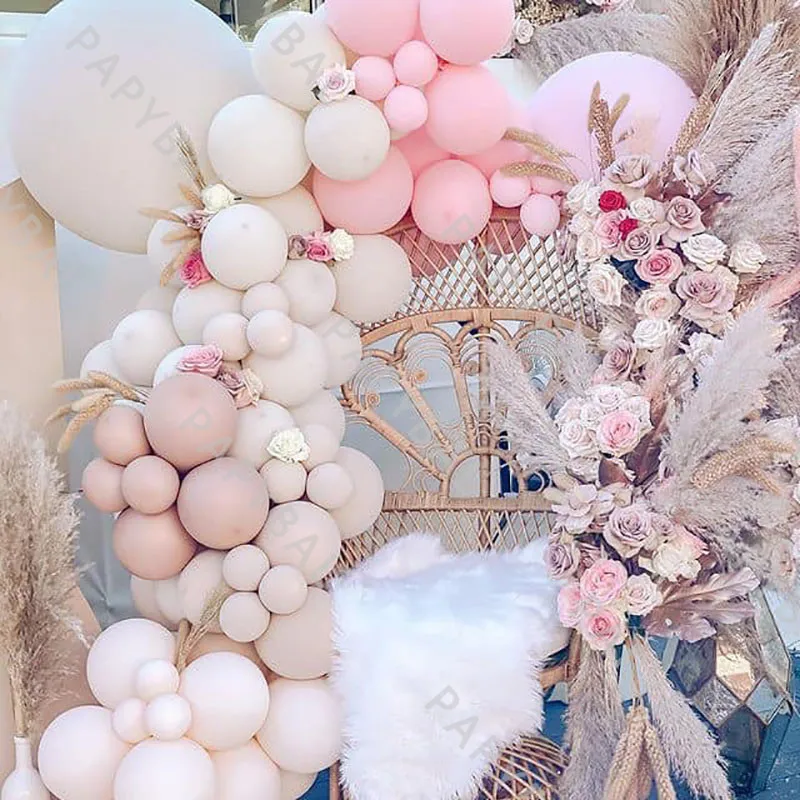 

89Pcs Dust Pink Khaki Birthday Balloons Arch Garland Kit Party Background Decor Baby Shower Wedding DIY Balloons Globos Gifts