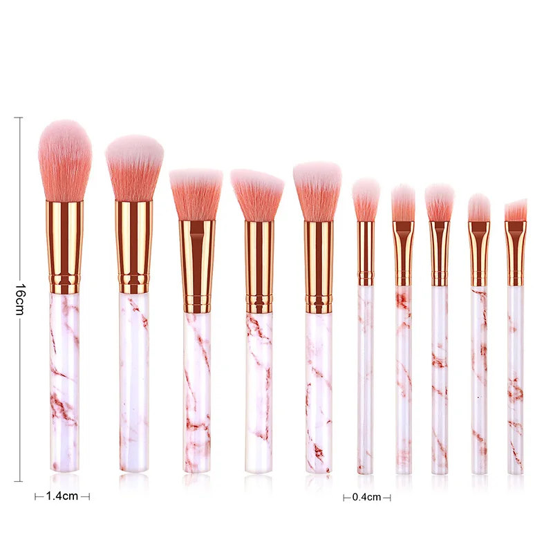 10pcs Unicorn Makeup Brush Set Marble Handle Foundation Blending Powder Eyeshadow Brushes Cosmetic Beauty Pincel de maquilla