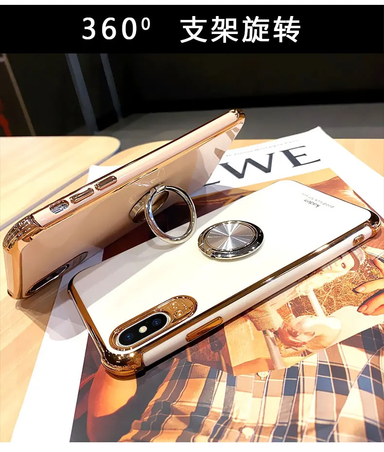 fashion Ring buckle bracket function Phone Cover Case For Iphone X 11 12 13 pro Xs Max Xr 10 8 7 Plus Luxury Soft Coque Fundas iphone 13 pro max case clear