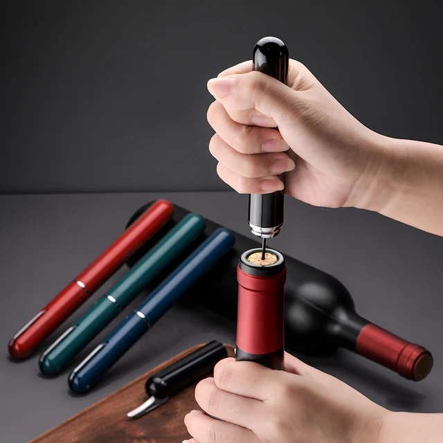 Air Pump Wine Bottle Opener Pen Style Safe Portable Pin Cork Remover Wine Pump Corkscrew Kitchen Bar Accessories 1