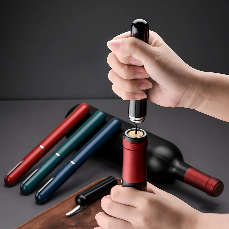 Air Pump Wine Bottle Opener Pen Style Safe Portable Pin Cork Remover