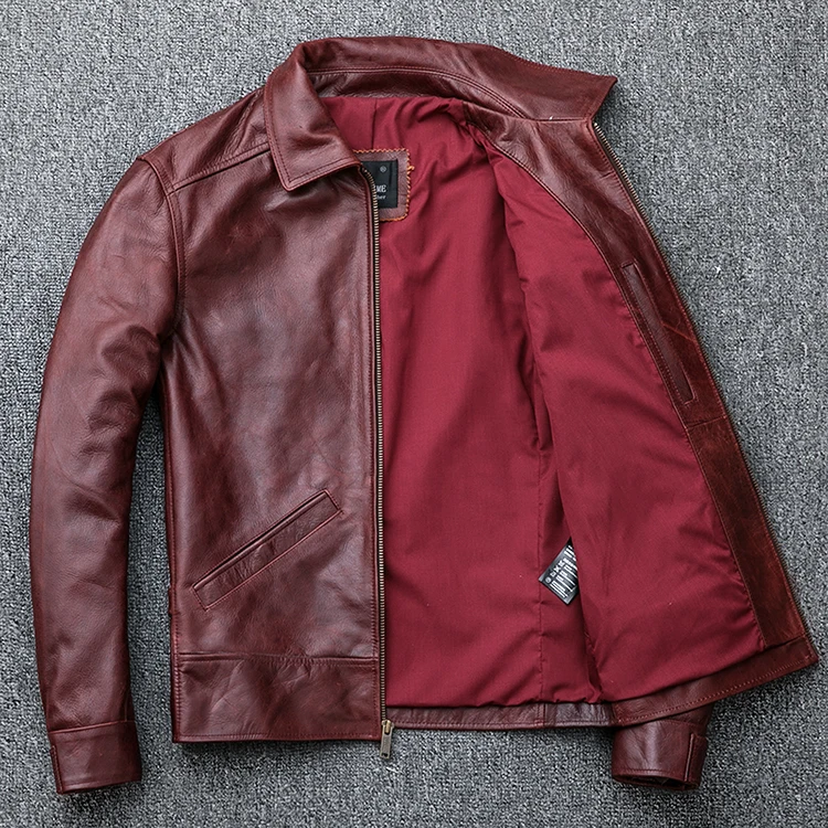 Gratis Verzending. plus Size Mens Vintage Stijl Leren Jas. olie Wax Koe Huid Jas. herfst Warm Bruin Klassieke Uitloper. kwaliteit Gratis Verzending. plus Size Mens Vintage Stijl Leren Jas. olie Wax Koe Huid Jas. herfst Warm Bruin Klassieke Uitloper. kwaliteit