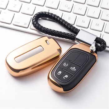 

Soft TPU Car Key Cover Case For Jeep Renegade Grand Cherokee WK2 Liberty Compass Patriot Wrangler JL Key Ring Holder Accessories