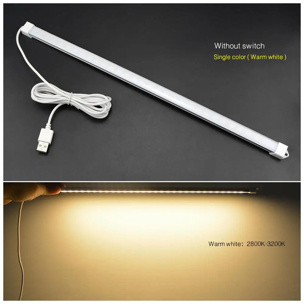 35 см USB светодиодный светильник, кухонный светильник, алюминиевый профиль, Светодиодная лента, светильник для шкафа, жесткая лампа для учебы, DC 5 В, USB светильник ing