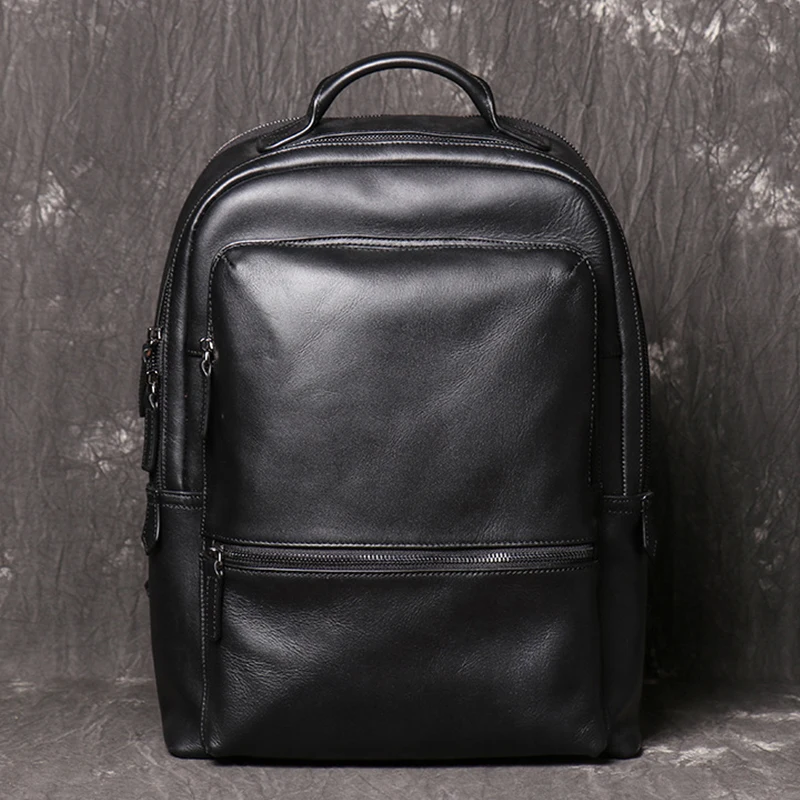 Genuine Leather Men Backpack School Bags for Teenager Boys Large Travel Backpacks for Laptop Backpack Mochila Notebook 100% leather backpack school backpack