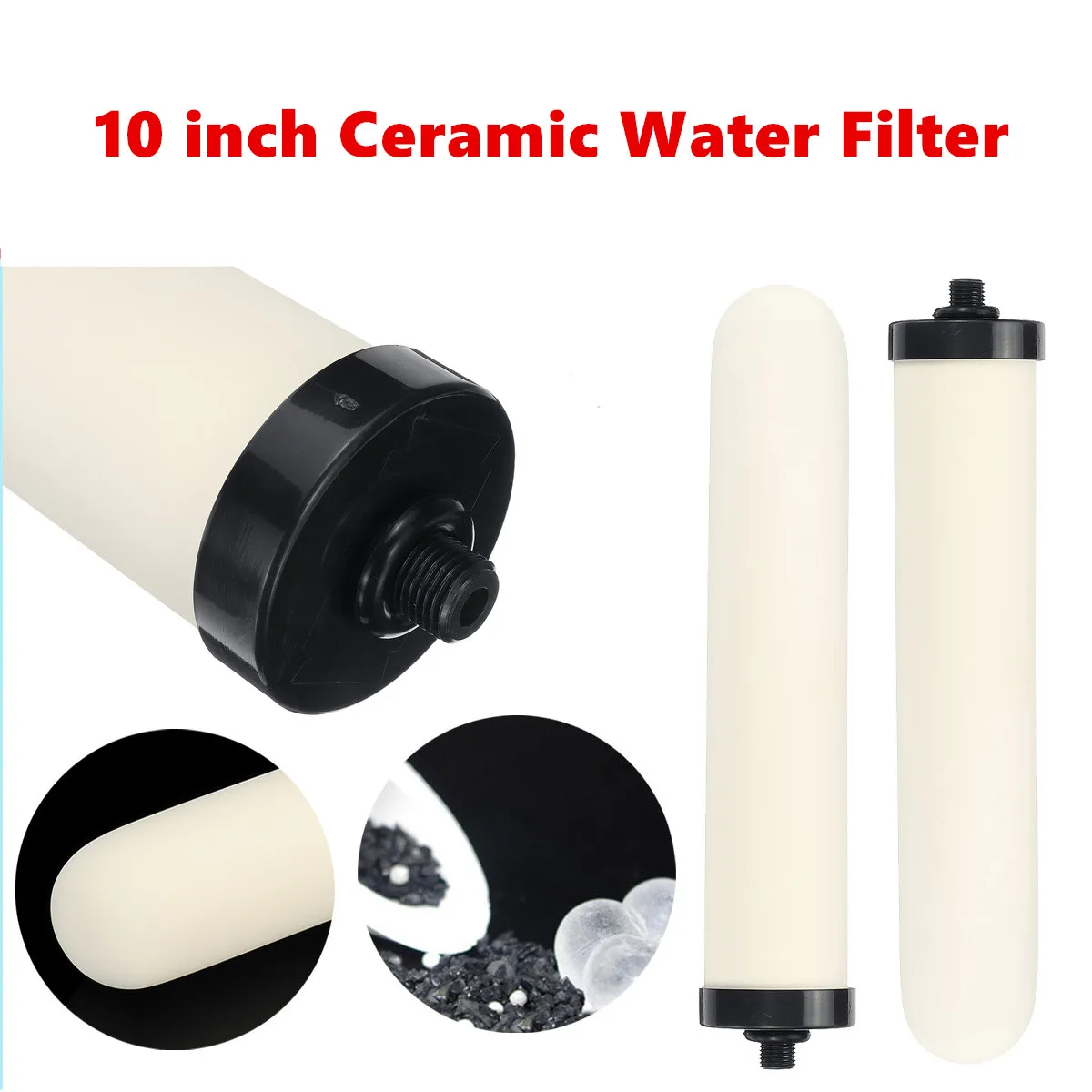 10'' Ceramic Water Filter Candle Activated Carbon For Desktop Faucet
