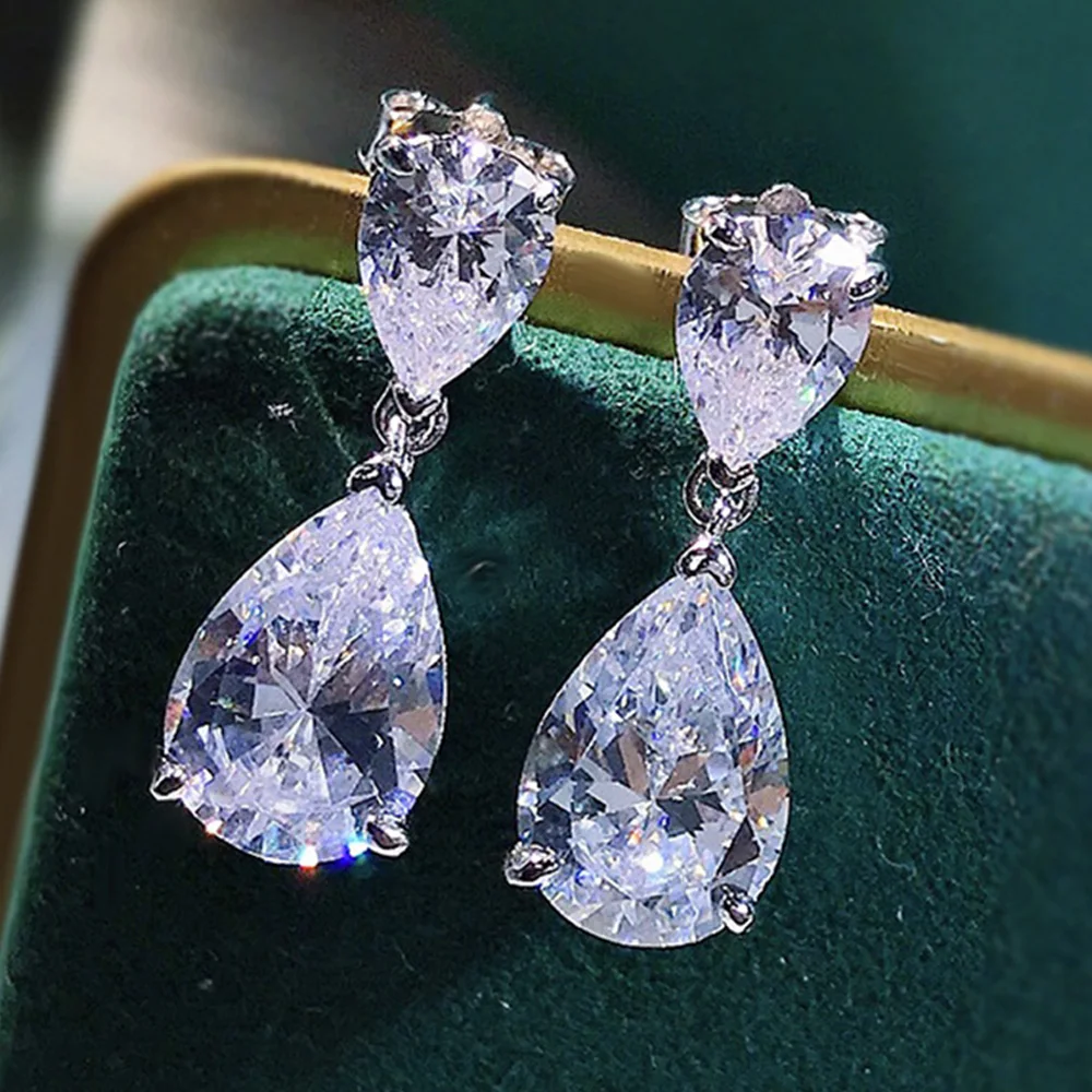 Boucles D'oreilles Pendantes Goutte émeraude Synthétique Argent Sterling 925 Jovaa Jewels
