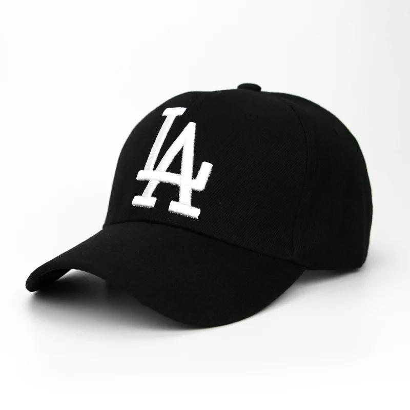 Женская Мужская LA Dodgers бейсболка с надписью с вышивкой Bone Snapback летняя уличная регулируемая хип-хоп кепка Casquette - Цвет: BlackWhite