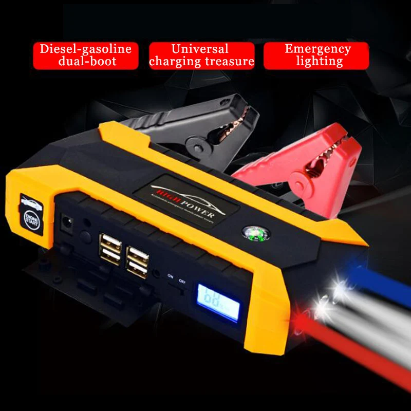 68800/89800mAh автомобильный скачок стартер USB светодиодный портативный Банк мощности Автомобильный аварийный усилитель аккумулятора зарядное устройство пусковое устройство - Цвет: 89800mAh Yellow