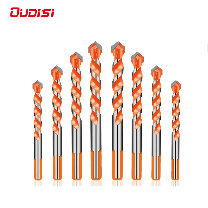 Drop shipping Threaded triangle tungsten steel wall tile concrete drilling bit Household marble Overlord drill electric drill 4pcs lengthen   overlord diamond drill bit triangular handle tungsten steel wall tile concrete drilling bit electric drill