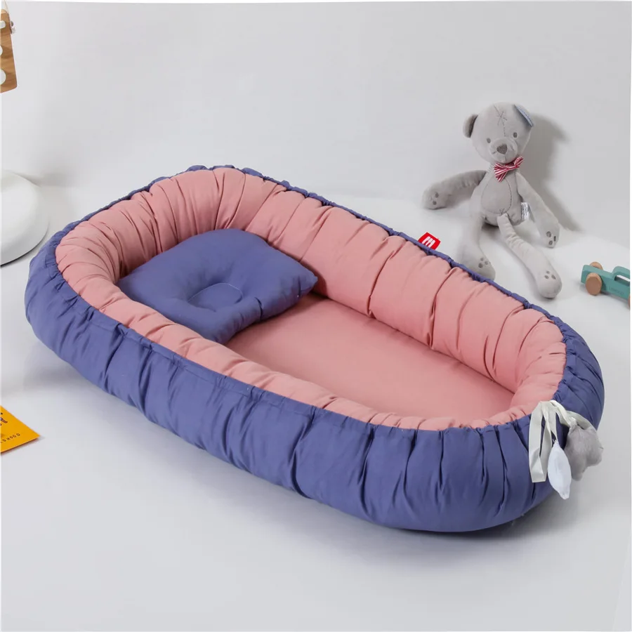 Newborn Crib Bionic Bed Sleeping Nest Bedding Fence Foldable Removable Washable Baby Infant Changing Pad Kids Bassinet Bed