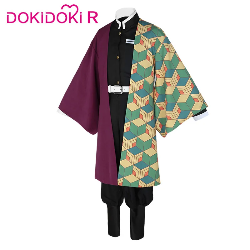 DokiDoki-R аниме косплей демона убийца: Kimetsu no Yaiba Tomioka Giyuu костюм Мужчины кимоно Kimetsu no Yaiba Косплей Костюм Аниме